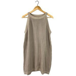 Summersalt Crochet High Neck Dress Swim Cover Up Open Knit Natural | Size Large